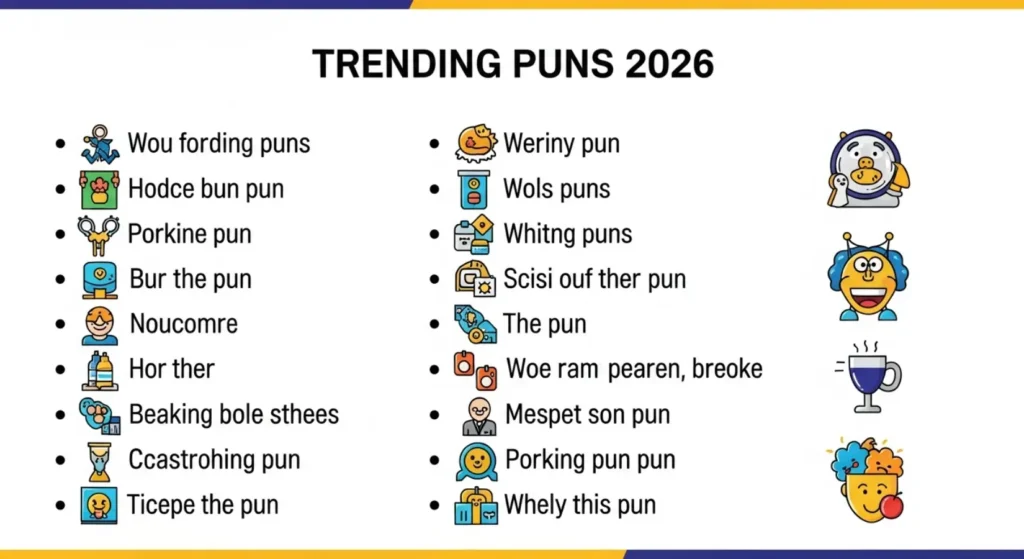 Funny puns list that keeps humor light and entertaining