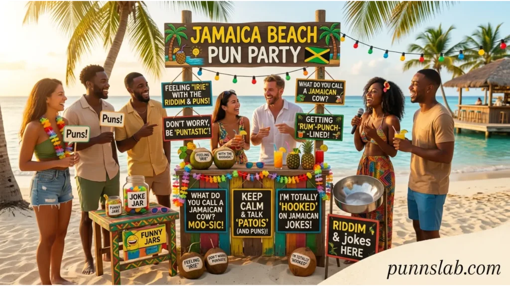 Beach Party Comedy Jamaica Puns