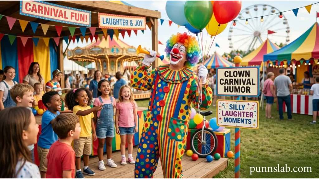 Clown carnival humor full of silly