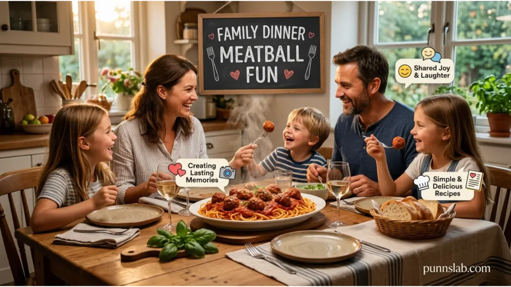 Family Dinner Meatball Fun