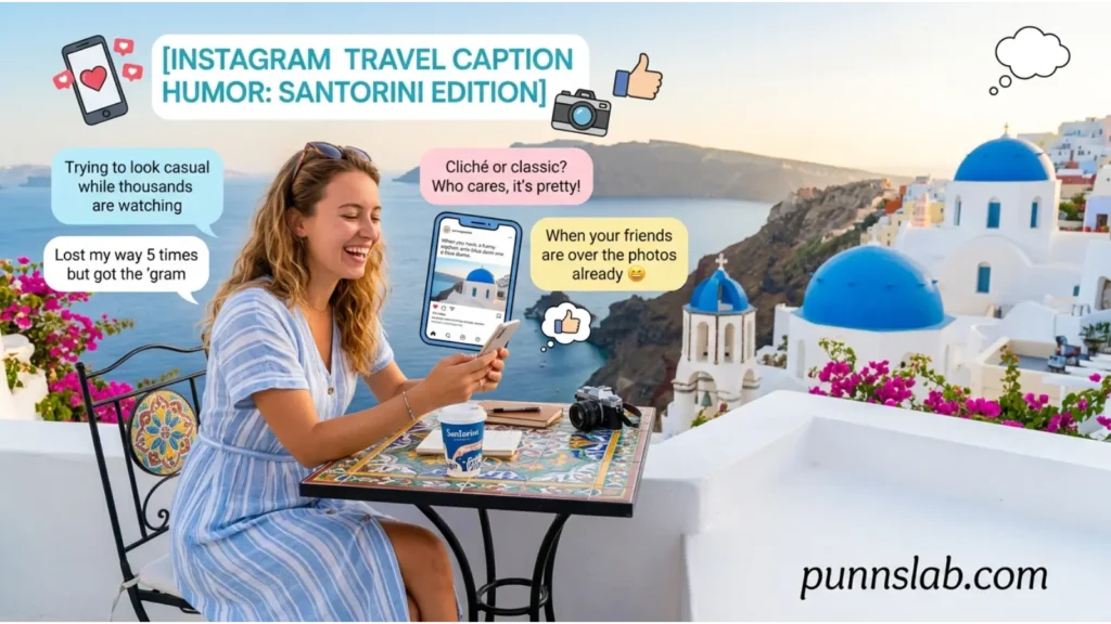 Instagram Travel Caption Humor Santorini