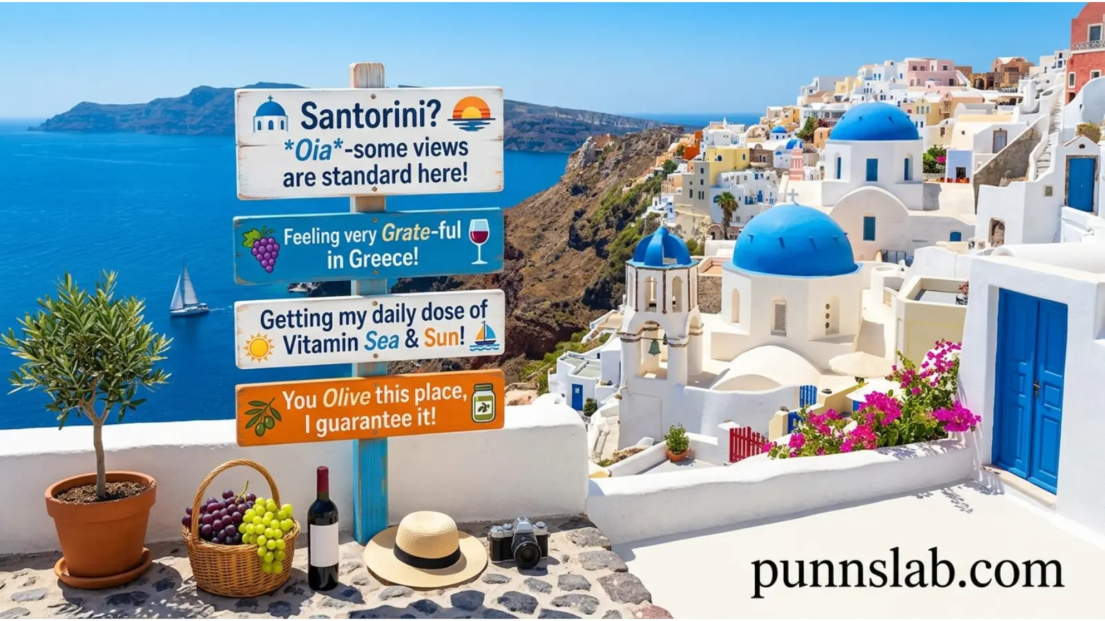 Santorini Puns