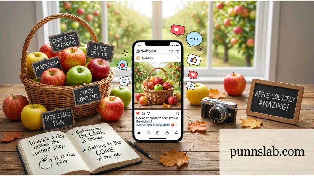 Social Media Apple Caption Puns