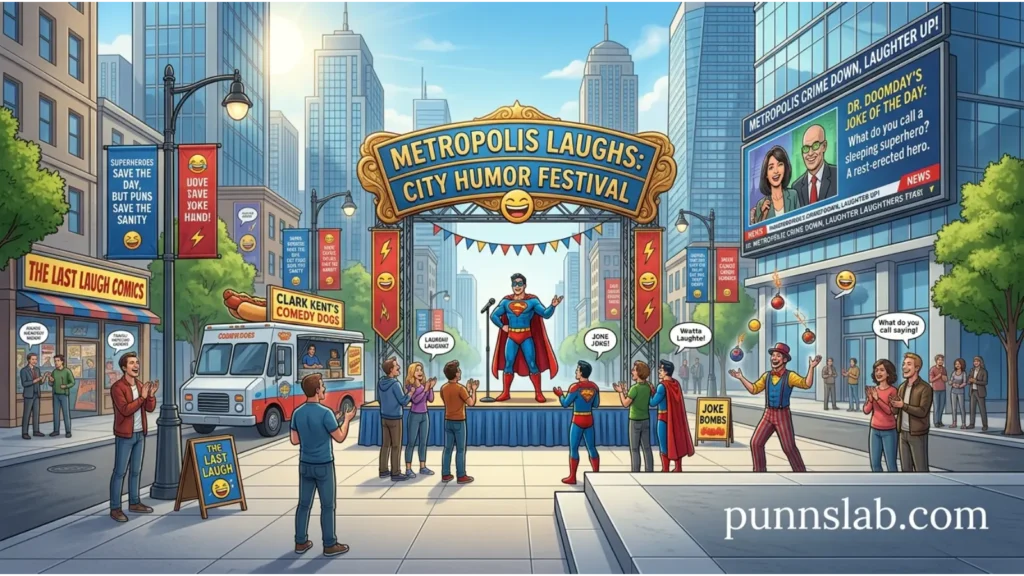 Metropolis Laughs With Superhero