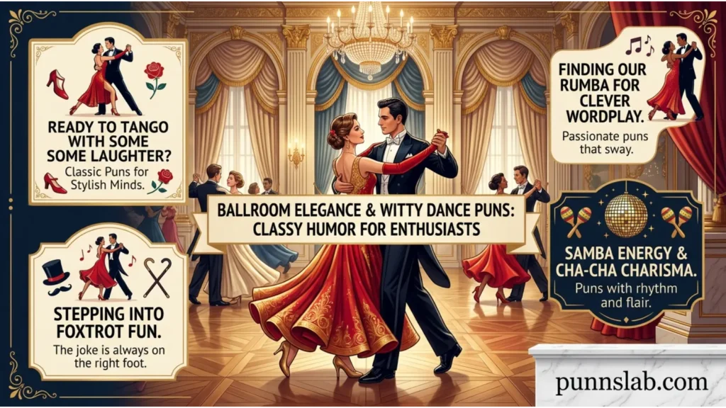 Ballroom elegance inspired dance puns