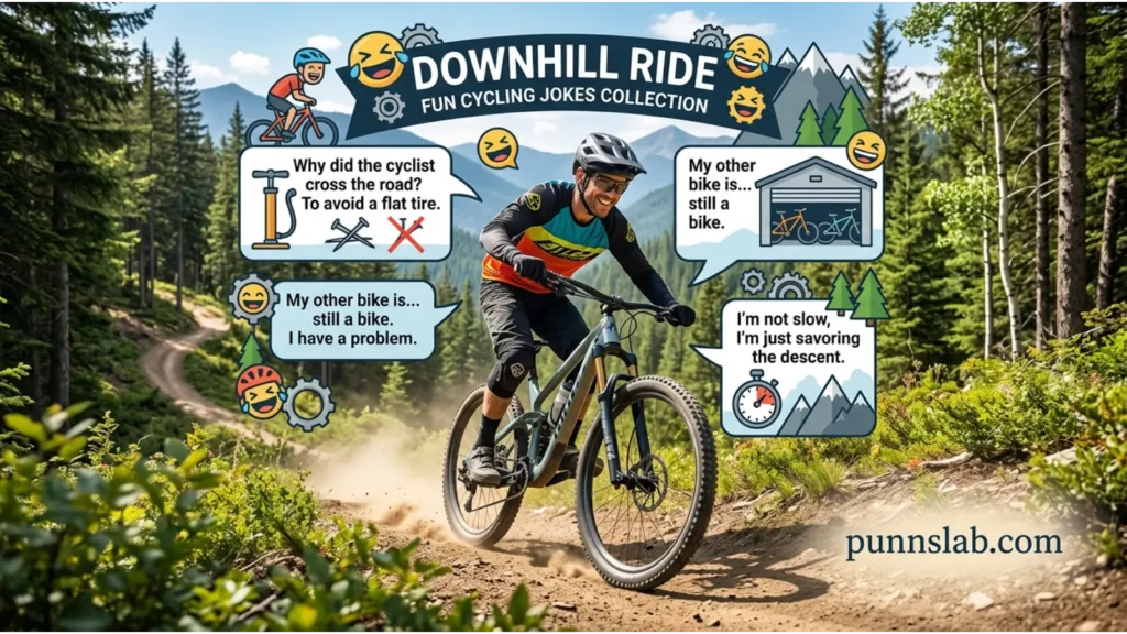 Downhill ride fun cycling jokes