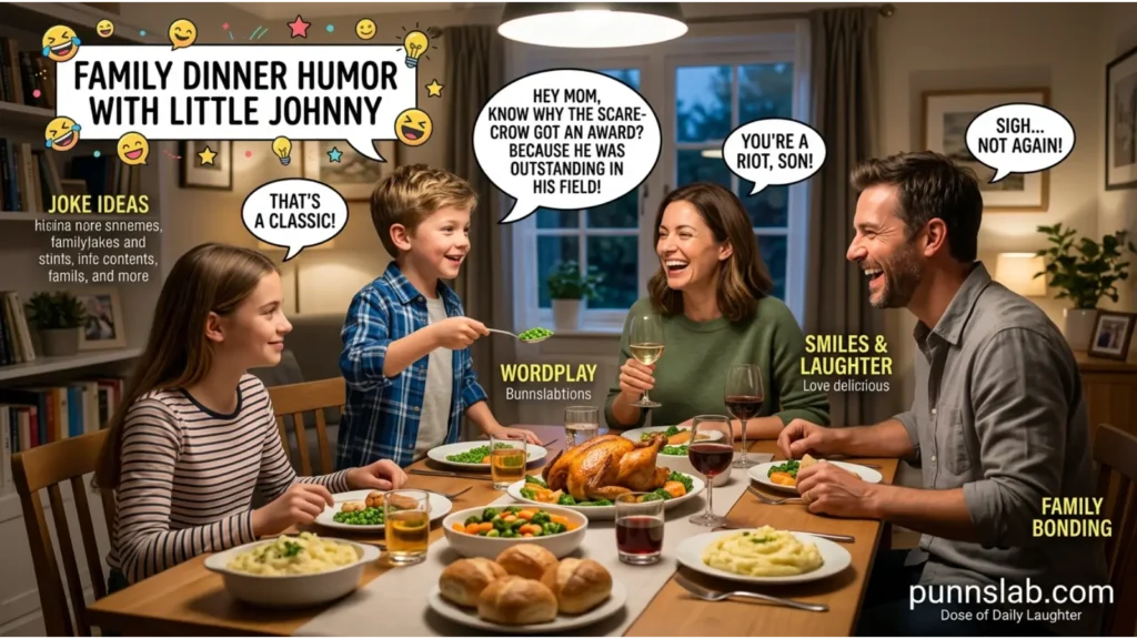 Family Dinner Humor With Little Johnny