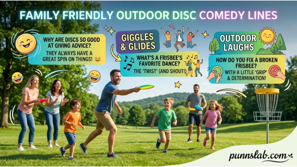 Family friendly outdoor disc comedy lines