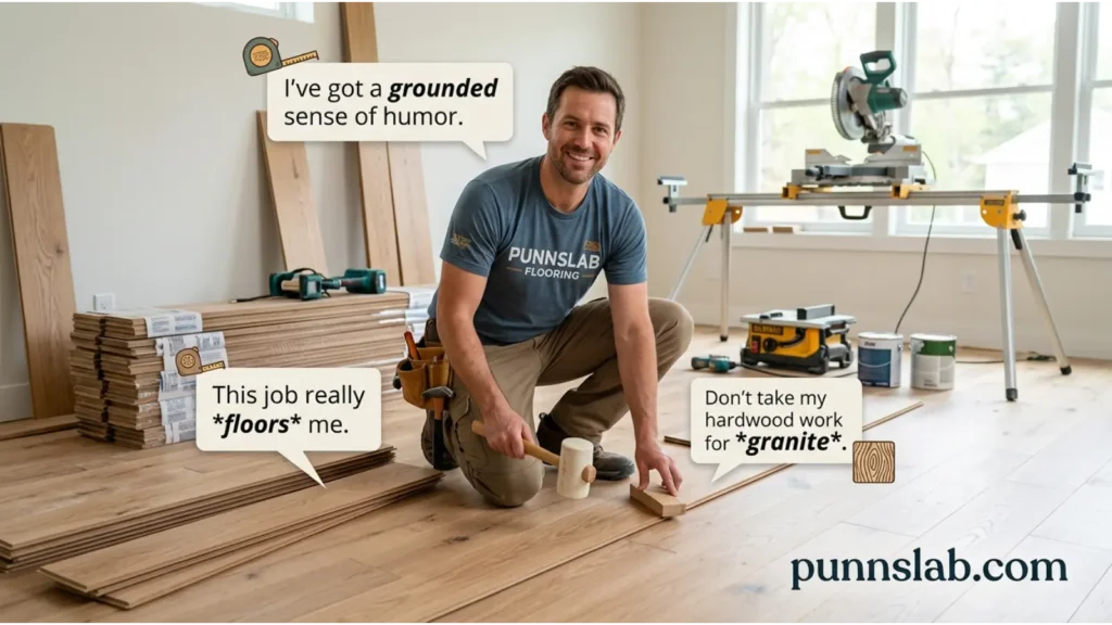 Flooring installation humor laying