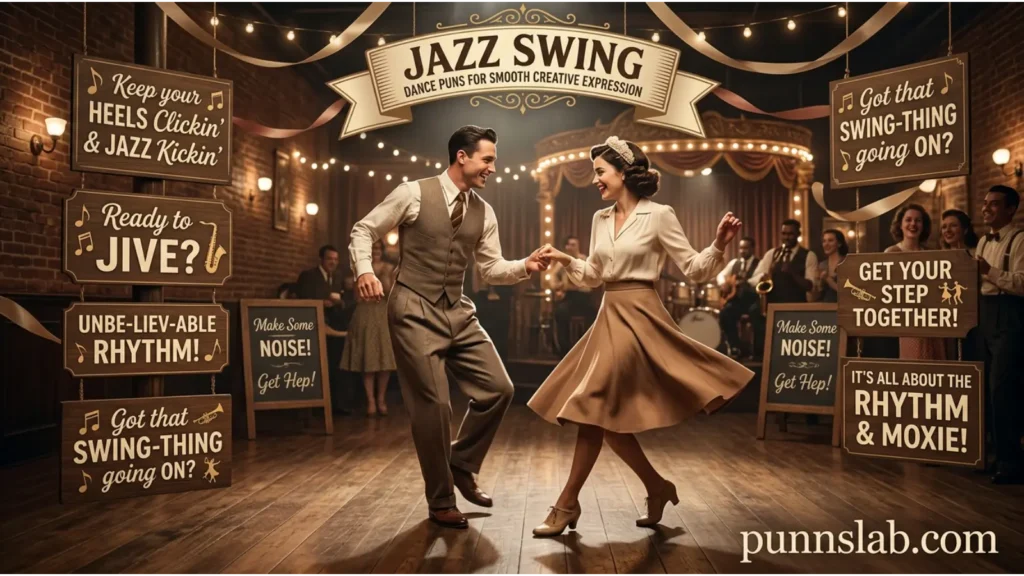 Jazz swing inspired dance puns