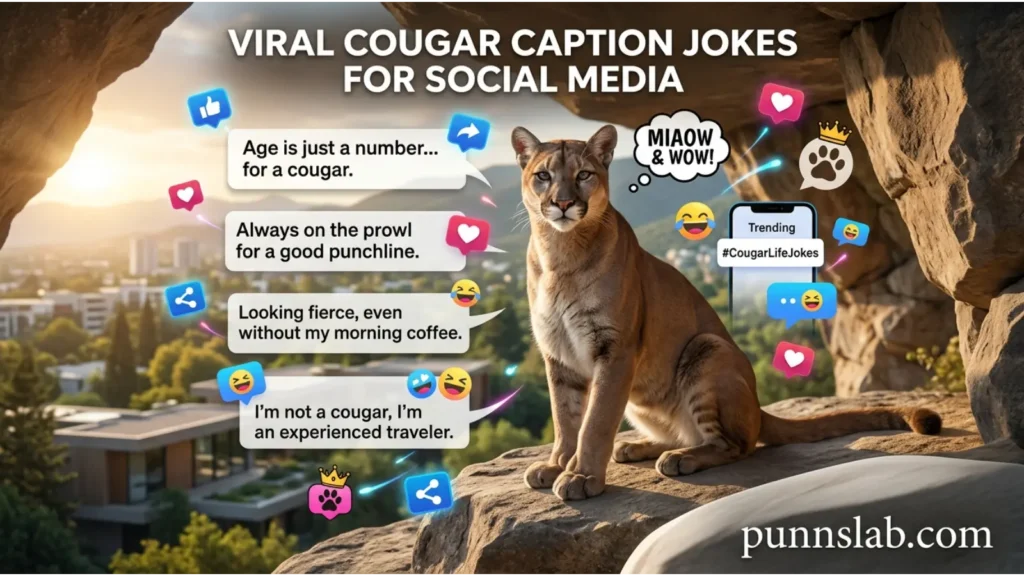 Viral Cougar Caption Jokes For Social Media